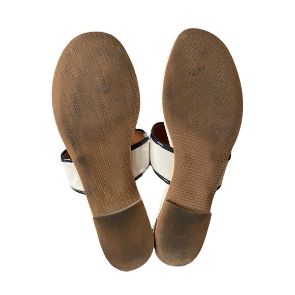 J Mclaughlin Leslie Flip Flop Thong Sandals White Black Size 11 M Flats - Picture 8 of 8